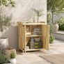 Wooden Garden Storage Cabinet with Stainless Steel Worktop and Shelves Image 5