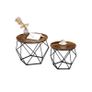 2 x side table  Coffee Table Set White-Black or Brown 2 Pieces Image 2