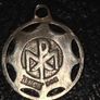 Vintage Blue Enamel Our Lady of Lourdes Pendant - Stamped Image 4