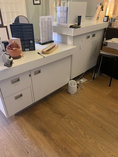 3 section reception desk retail area