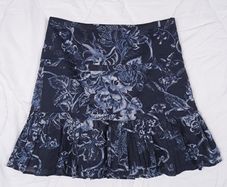 Karen Millen Navy Blue & White Toile De Jouy Floral Pleated Mini Skirt 12UK/40EU