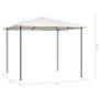 Gazebo 3x3x2.6 m Cream 160 g/sq. meter Image 2