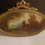 Vintage Oil on Board in a Decorative Metal Gilded Frame Image 2