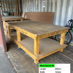 Heavy Duty Wooden Work Bench 250cm Industrial Table