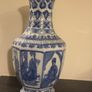 Large Blue & White Chinese Style Porcelain Vase Image 2