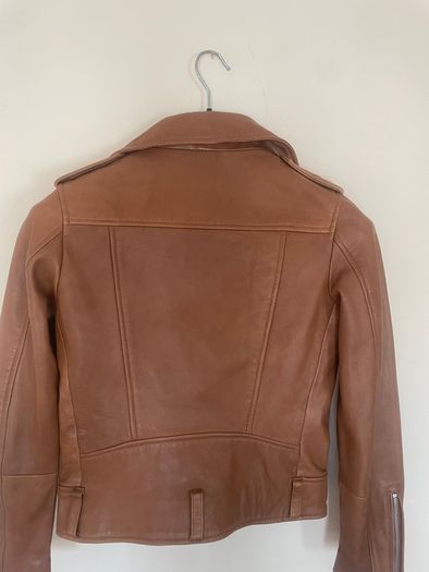 Mango gourges genuine leather jacket