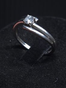 Vintage 9ct Gold Solitaire Ring Dublin Hallmarked CZ Size 54.5 2.07g
