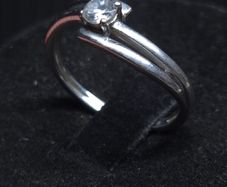 Vintage 9ct Gold Solitaire Ring Dublin Hallmarked CZ Size 54.5 2.07g