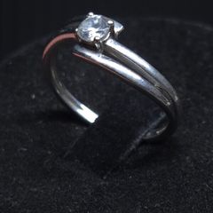 Vintage 9ct Gold Solitaire Ring Dublin Hallmarked CZ Size 54.5 2.07g