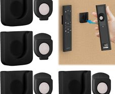 4 Pack Magnetic Remote Control Holder Wall-Mounted Remote Control Wall Holder No Drilling Strong Magnet Controller Holder Universal Wall Organiser for Home Office School Supply Storage (Black)
