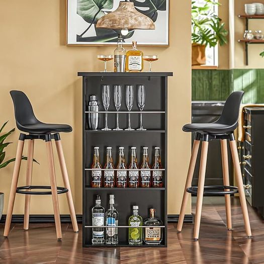 Bar Table with Integrated Home Bar Dining Table