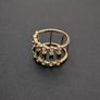 Art Deco Style Emerald Stone Crystal Statement Gold Ring Image 5