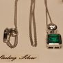 Emeraldine Quartz and Real Moissanite Pendant and Chain Image 10