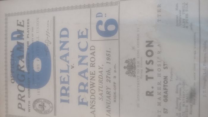 Rare Irish Rugby Programmes