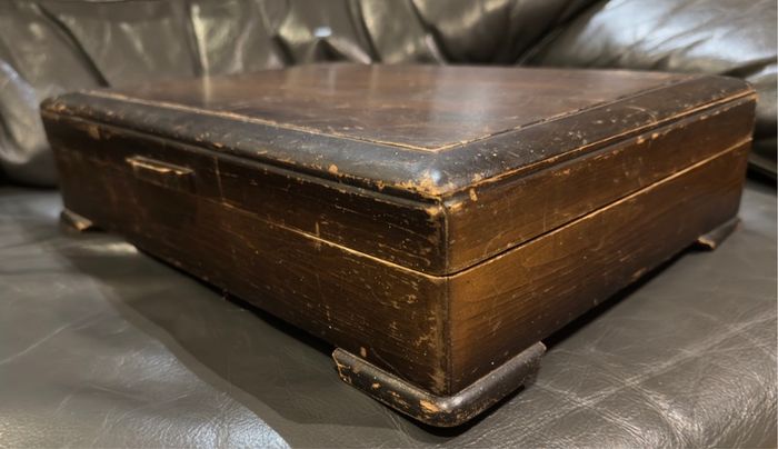 Vintage wooden silverware chest WM Rogers & Son