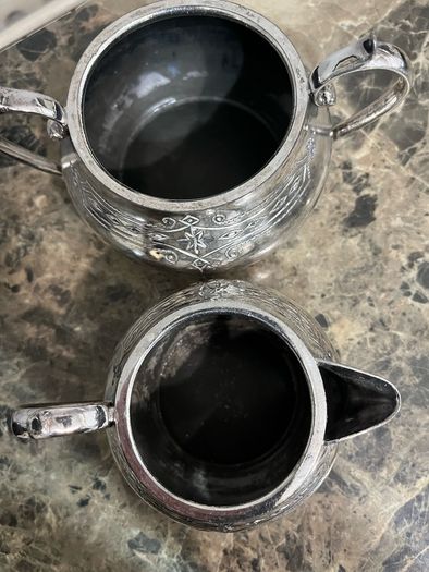 silver plated jug and bowl