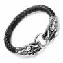 Leather Surfer Punk Gothic Steel Bracelet Men Jewellery Dragon Head Design Bracelet Image 6