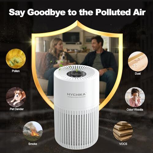 Air Purifier for Bedroom Home - Quiet HEPA Filter Cleaner with Fragrance Sponge & 3 Speed for Dust, Pet,Better Sleep, Air Freshener, Odour, Smoke, Office, Desktop
