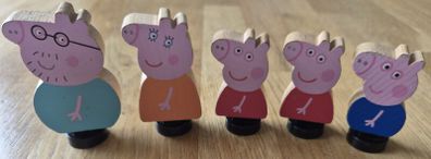 Peppa pig family wooden figures