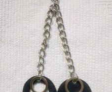 Bulaggi Official Steel And Navy Leather Key Ring / Key Chain