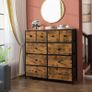 Chest of Drawers, Bedroom Furniture with 10 Large Drawers,Wooden Top & Metal Frame,Storage Drawers for Closet, Living Room, Hallway, Rustic Brown Image 8