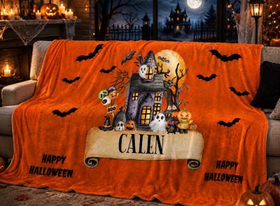 Personalised Halloween Fleece Blanket