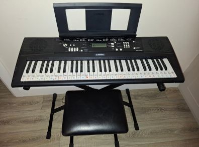 Yamaha EZ-220 keyboard with stand and stool