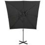 Cantilever Umbrella with Double Top 250x250 cm Anthracite Image 5
