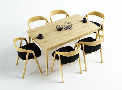 Helsinki Scandinavian Oak Dining Chair  Custom Colours Available