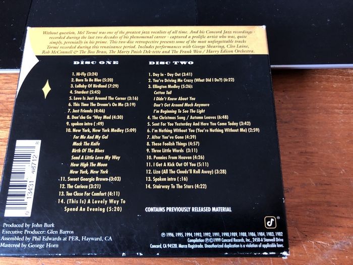 Mel Torme " Best of the Concord Years"