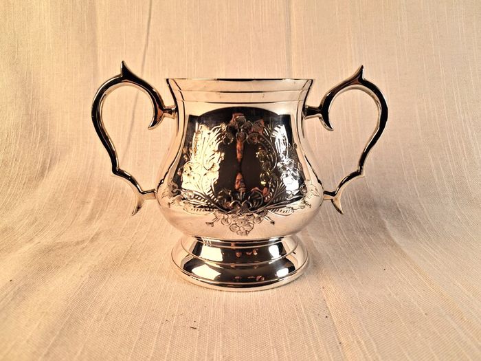 Vintage Silver-Plated Sugar Bowl / Decorative Flower Vessel