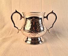 Vintage Silver-Plated Sugar Bowl / Decorative Flower Vessel