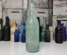 394 - Antique Seeds Preston Mineral Water Clear Glass Decorative Collectible Bottle