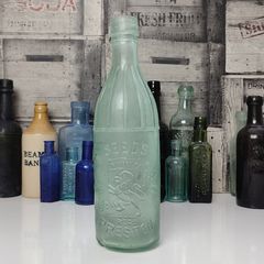 394 - Antique Seeds Preston Mineral Water Clear Glass Decorative Collectible Bottle