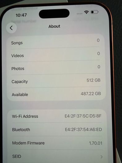 iphone 17 Pro Max 512GB(IRISH MODEL) Used Grade A+ Mint as New Apple Warranty Till April 2027 Free Phone Cover and Screen Protector RECEIPT