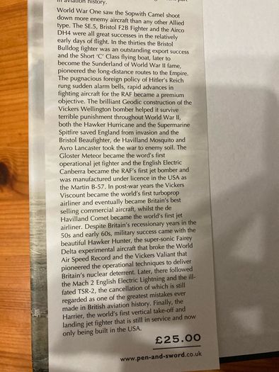 Aviation book:'Britain's Greatest Aircraft'