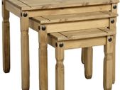 Corona Nest Of Tables in Distressed Waxed Pine