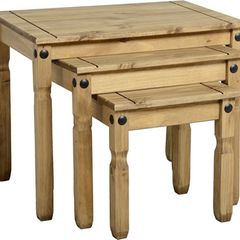Corona Nest Of Tables in Distressed Waxed Pine