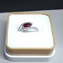Vintage 9ct White Gold Ruby & Diamond Ring 375 Size 51.5 Image 10