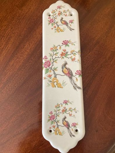 Vintage Porcelain Push Finger Plate