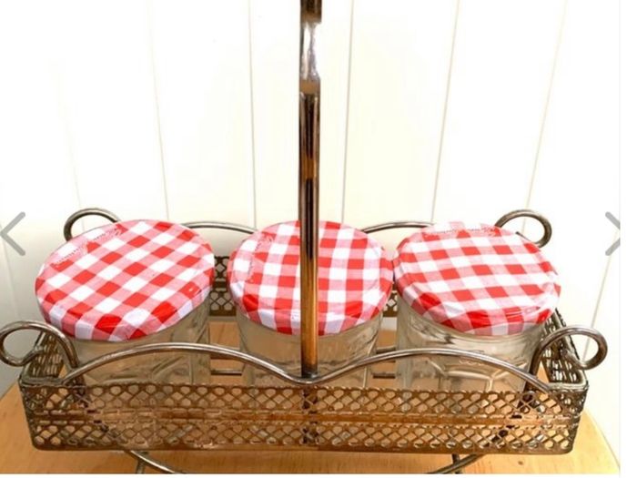 Silver Plated Condiment Stand & Jars