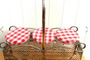 Silver Plated Condiment Stand &amp; Jars