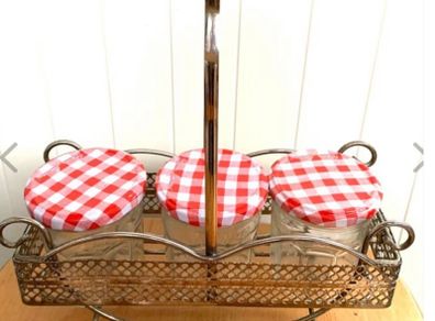 Silver Plated Condiment Stand & Jars