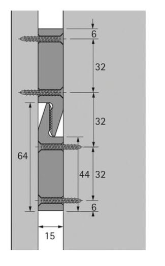 Hettich Hanging Fitting MultiClip Thermoplastic Black