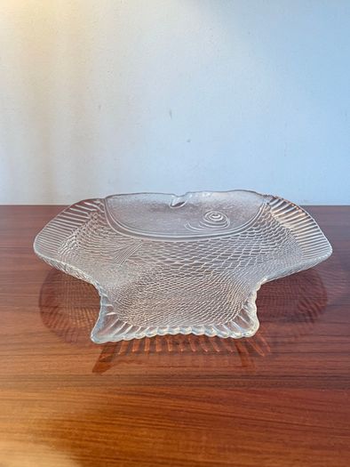 Large Vintage Fish Glass Serving Platter Plate Tray, Pasabahce
