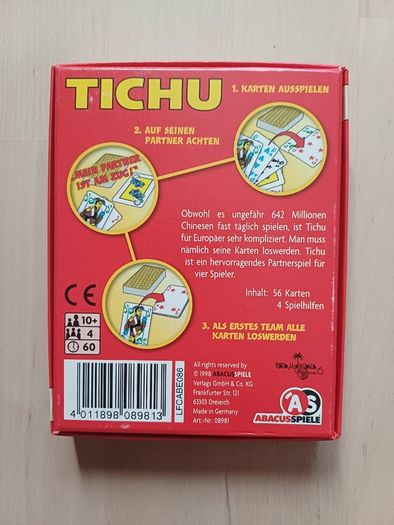 Tichu Classic Strategy Card Game Team Play 1998