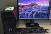 Intel i7 10th Gen CPU Fujitsu Esprimo P5010 Tower PC with 16GB DDR4 24" LCD Windows 11 &amp; Office 2024 Pro, 1TB NVMe, Wifi, Bluetooth