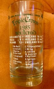 Four Rare Rugby Triple Crown Glasses