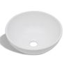 Bathroom Basin with Mixer Tap Ceramic Round White Image 4