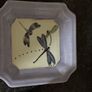 Vintage Roches Stores Handpainted Dragonfly Lidded Jar and Tray Image 2